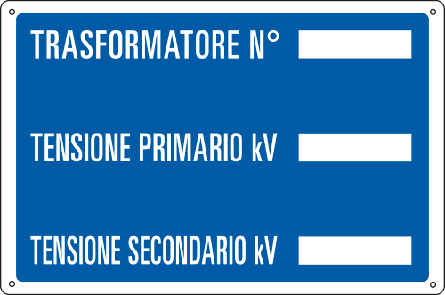 2639 - Cartello informazione Trasformatore N.tensione