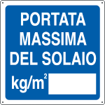 15174X - Cartello informazione portata massima solaio kg/m2
