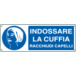 1925K - Cartello obb. indossare la cuffia