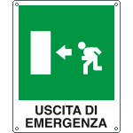 20105W - Cartello salvataggio uscita di emergenza sinistra