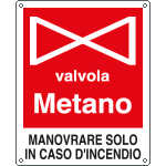 20144X - Cartello valvola metano manovrare solo in caso
