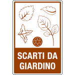 3507S - etichetta autoadesiva rifiuti"SCARTI DA GIARDINO"