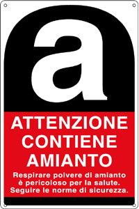 3564S - Etichetta adesiva attenzione CONTIENE AMIANTO