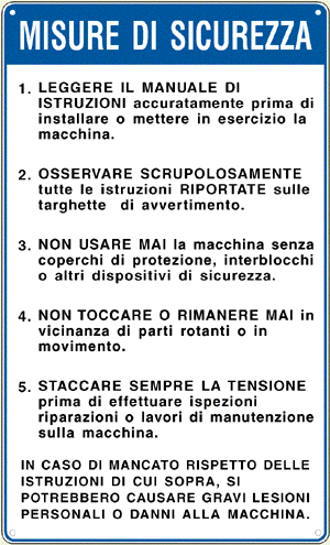 49232G - Cartello alluminio MISURE DI SICUREZZA