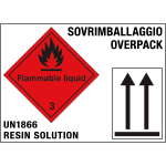 8219N - etichetta 245x175 FLAMMABLE UN1866 ....