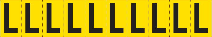 904L - Foglio n.10 etichette adesive G/N lettera L