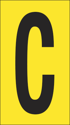 907C - Foglio n.1 etichette adesive G/N lettera C