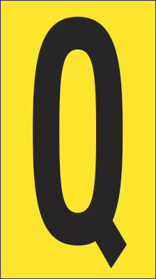 907Q - Foglio n.1 etichette adesive G/N lettera Q