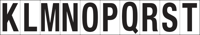 934KT - Foglio n.10 etichette adesive B/N lettere da K a T