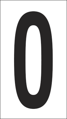 937O - Foglio n.1 etichetta autoadesiva B/N lettera O