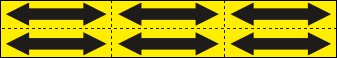 9390DY - Foglio n. 6 etichette adesive giallo freccia nera