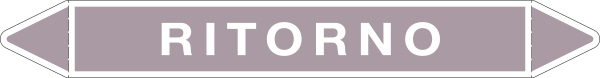 99201B - foglio 5 elichette per tubazioni fondo viola RITORNO