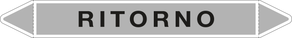 99401B - foglio 5 elichette per tubazioni fondo argento RITORNO
