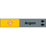 99A881NAD - foglio da 5 etichette fondo grigio"ARGON " freccia destra