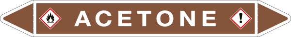 99B781A - foglio da 5 etichette autoadesive con frecce e simboli per ACETONE