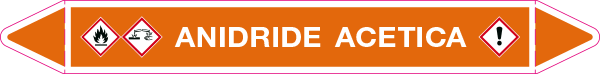 99C100A - foglio da 5 etichette autoadesive con frecce ANIDRIDE ACETICA
