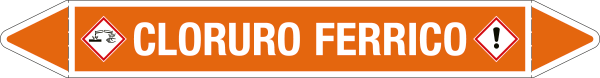 99C140A - foglio da 5 etichette autoadesive con frecce+simb CLORURO FERRICO