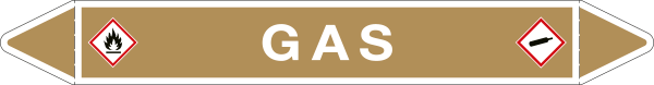 99C650B - foglio da 5 etichette autoadesive con frecce e simboli GAS