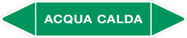 99C750D - Etichetta singola autoadesiva verde"Acqua Calda"