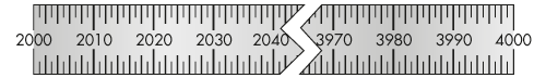 AOD2000 - asta millimetrata orizzontale DESTRA da 0 a 2000