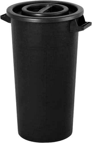 BIC121N - Bidone in polietilene nero con manici da litri 120