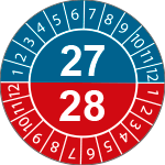 CBC18727 - fg.da 10 bollini identificazione 27-28 B/R