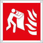 E15121K - Cartello antincendio coperta antifiamma solo simbolo EN ISO 7010