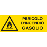 E17112K - Cartello pericolo d'incendio gasolio EN ISO 7010