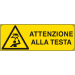 E17134K - Cartello pericolo attenzione alla testa EN ISO 7010