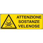 E1718K - Cartello pericolo attenzione sostanze velenose EN ISO 7010