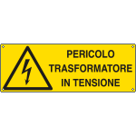 E1736K - Cartello pericolo trasformatore in tensione EN ISO 7010