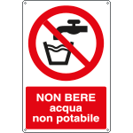 E1806X - Cartello divieto non bere acqua non potabile EN ISO 7010