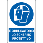 E1908X - Cartello obbligo schermo protettivo EN ISO 7010