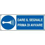 E1912KS - Etichetta adesiva segnalare l'avviamento EN ISO 7010