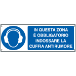 E1929KS - Etichetta obbligo in qesta zona indossare cuffia EN ISO 7010