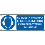 E1950K - Cartello obbligo proteggere l'udito su macchina EN ISO 7010