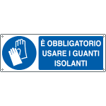 E1953KS - Etichetta adesiva obbligo uso dei guanti isolanti EN ISO 7010