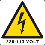 E400704KS - Etichetta autoadesiva pericolo 220-110 VOLT EN ISO 7010