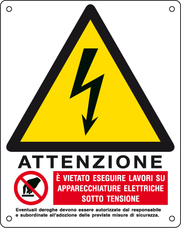 E440701KS - Etichetta adesiva pericolo vietato eseguire lavori EN ISO 7010