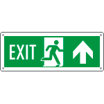 E720203WS - Etichetta uscita di emergenza freccia avanti EXIT EN ISO 7010
