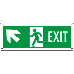 E720205X - Cartello Exit freccia sinistra in alto EN ISO 7010