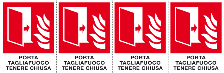 E9529B - Foglio n.2 etichetta aut. PORTA TAGLIAFUOCO TENERE CHIUSA EN ISO 7010