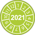 EBC49621 - confezione da 250 bollini datario anno 2021 VERDE