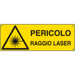 EEF1755K - cartello autoadesivo EasyFix pericolo raggio laser EN ISO 7010 W021