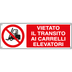 EEF1826K - cartello autoadesivo EasyFix vietato transito ai carrelli EN ISO 7010