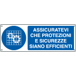 EEF1913K - cartello autoadesivo EasyFix assicurarsi protezioni.... EN ISO 7010
