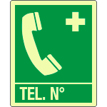EL20162KS - Etichetta luminescente telefono di emergenza EN ISO 7010