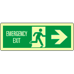 EL720302WP - Cartello luminescente DIN Emerg.Exit freccia dx EN ISO 7010