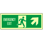 EL720306WP - Cartello luminescente DIN Emerg.Exit freccia dx alto EN ISO 7010