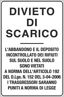 FA5617Y - Cartello scatolato divieto di scarico